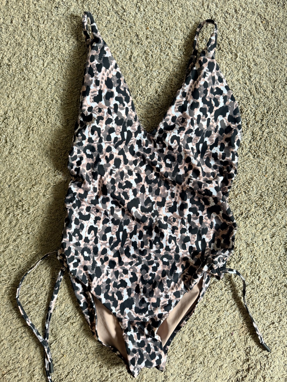 Red Carter Leopard-Print One-Piece in Nude and Black